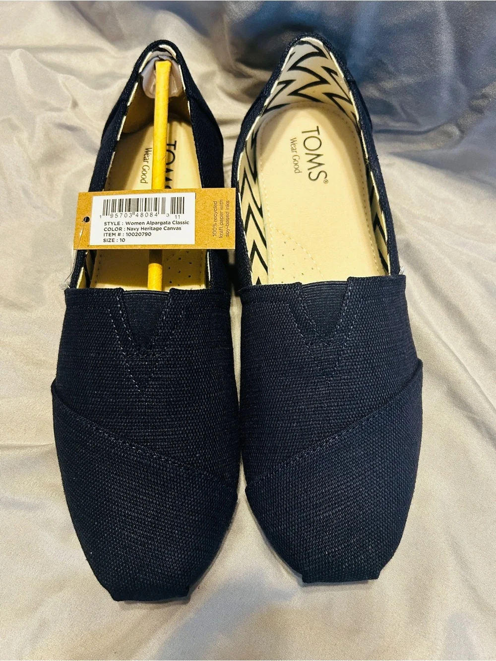 TOMS Navy Canvas Classic Alpargata Slip-Ons